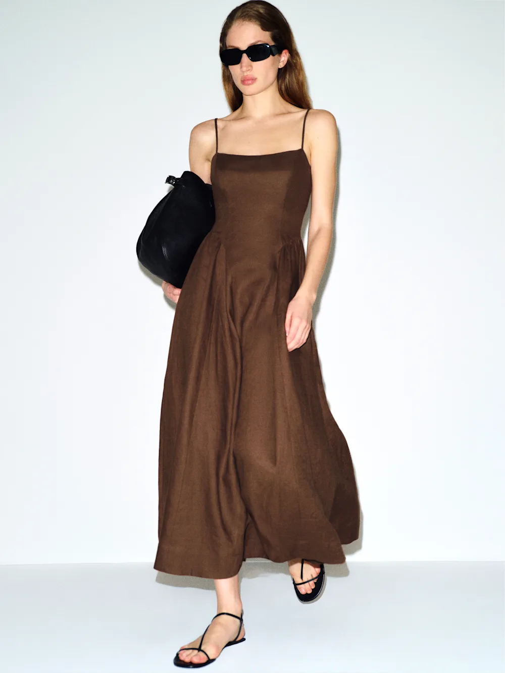 Reformation Neri Linen Dress Brown - Size 0